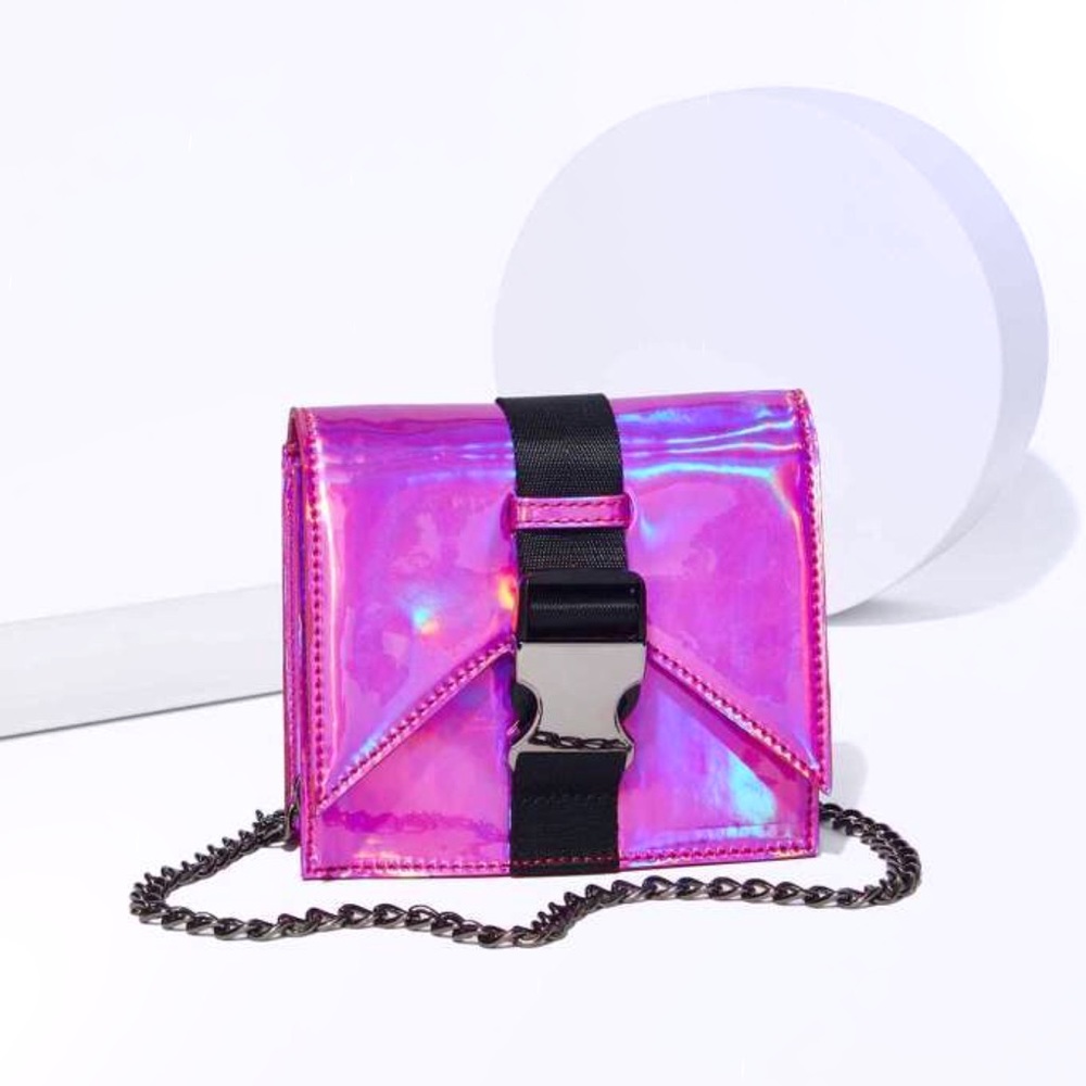 💖 Safety First Holographic Pink Crossbody Bag